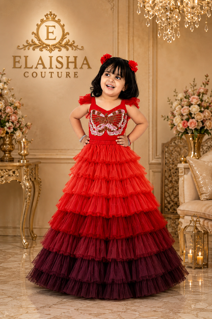Elaisha Woven Sleeveless Placement Embroidered Top With Lehenga Set - Limegreen & Blue