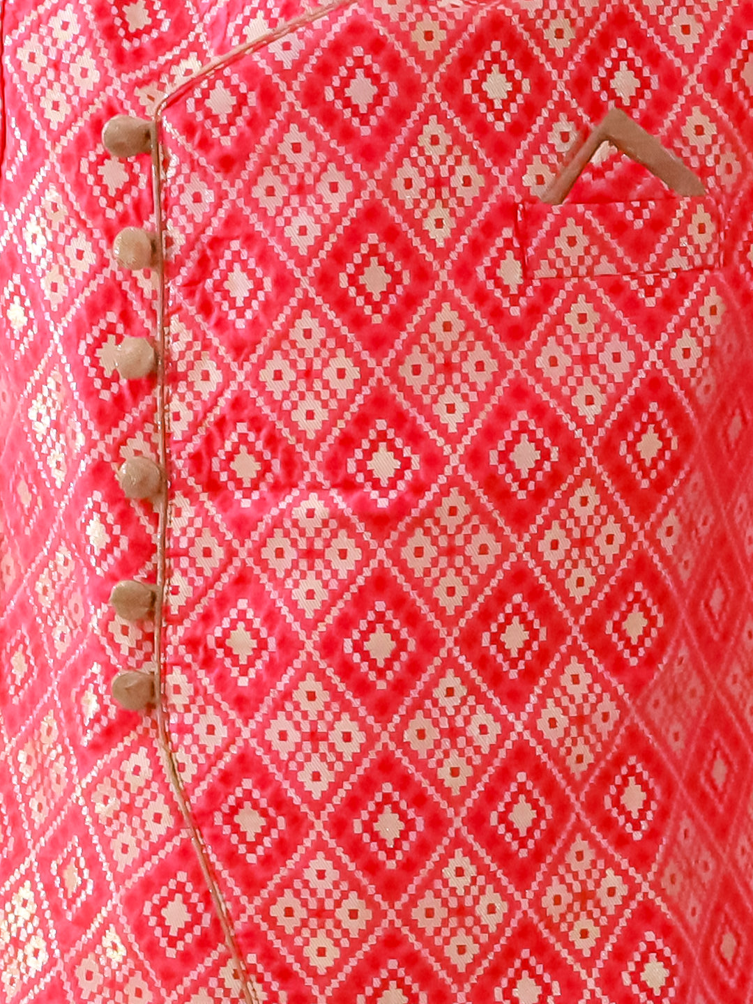 Elaisha Fullsleeves Embellished kurta with Dhoti - Red & Orange